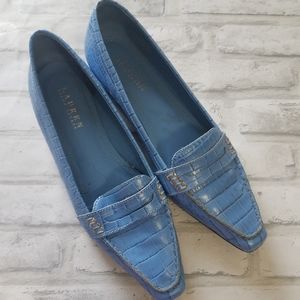 Lauren Ralph Lauren Silbey Faux Croc Leath…